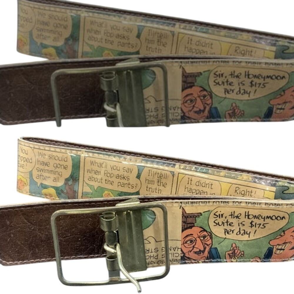 Vintage Newspaper Comics Printed Belt